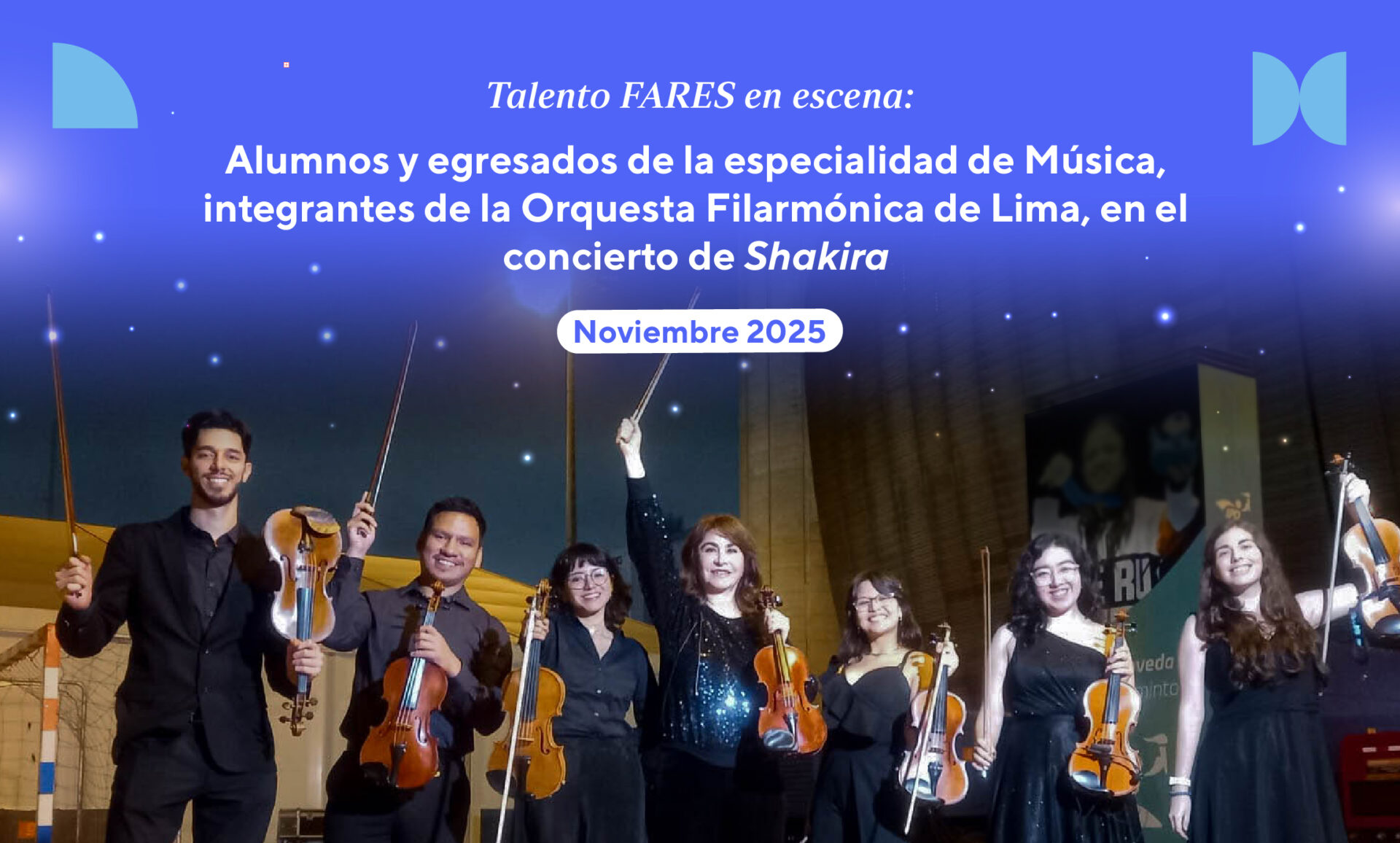 Participación de estudiantes y egresados de música en los conciertos de Shakira