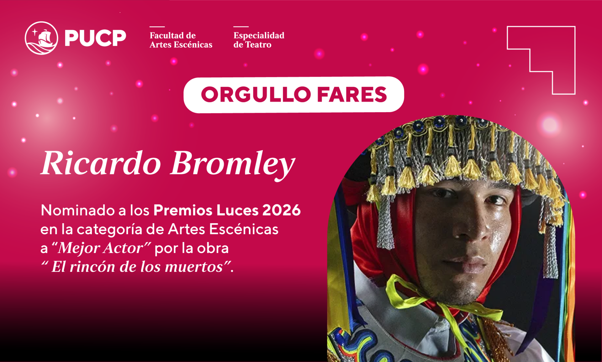 Ricardo Bromley nominado a los Premios Luces 2026 en la categoría “Mejor Actor”